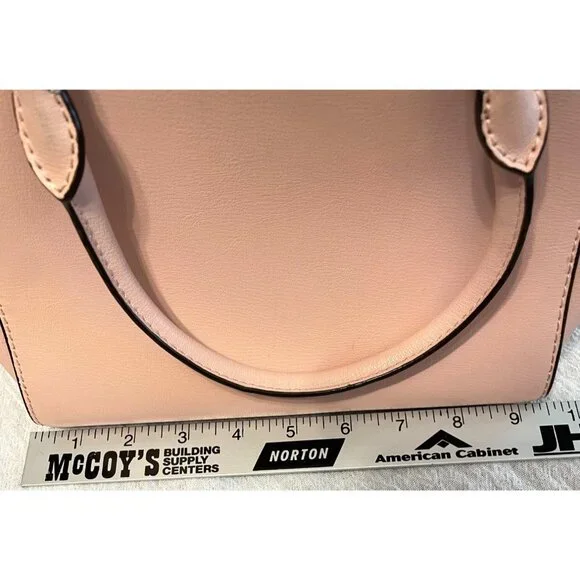 Authentic Michael Kors small pink leather purse satchel crossbody bag chain